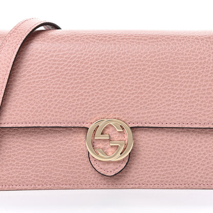 Gucci Dollar Calfskin Interlocking G Chain Wallet Soft Pink 7 of 13