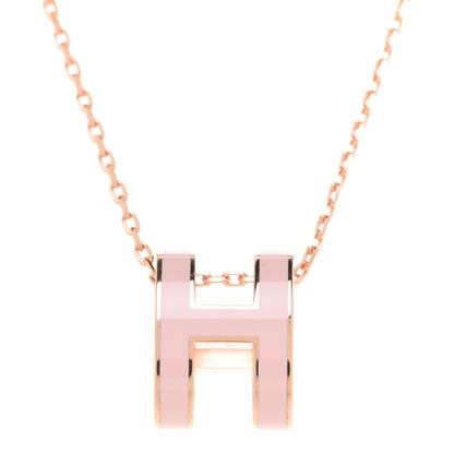 Hermes Lacquered Rose Gold Pop H Pendant Necklace Rose Dragee 4 of 8