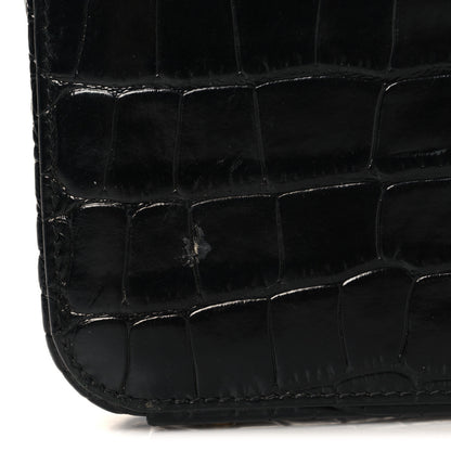 Lanvin Calfskin Crocodile Embossed Bento Bag Black 10 of 10
