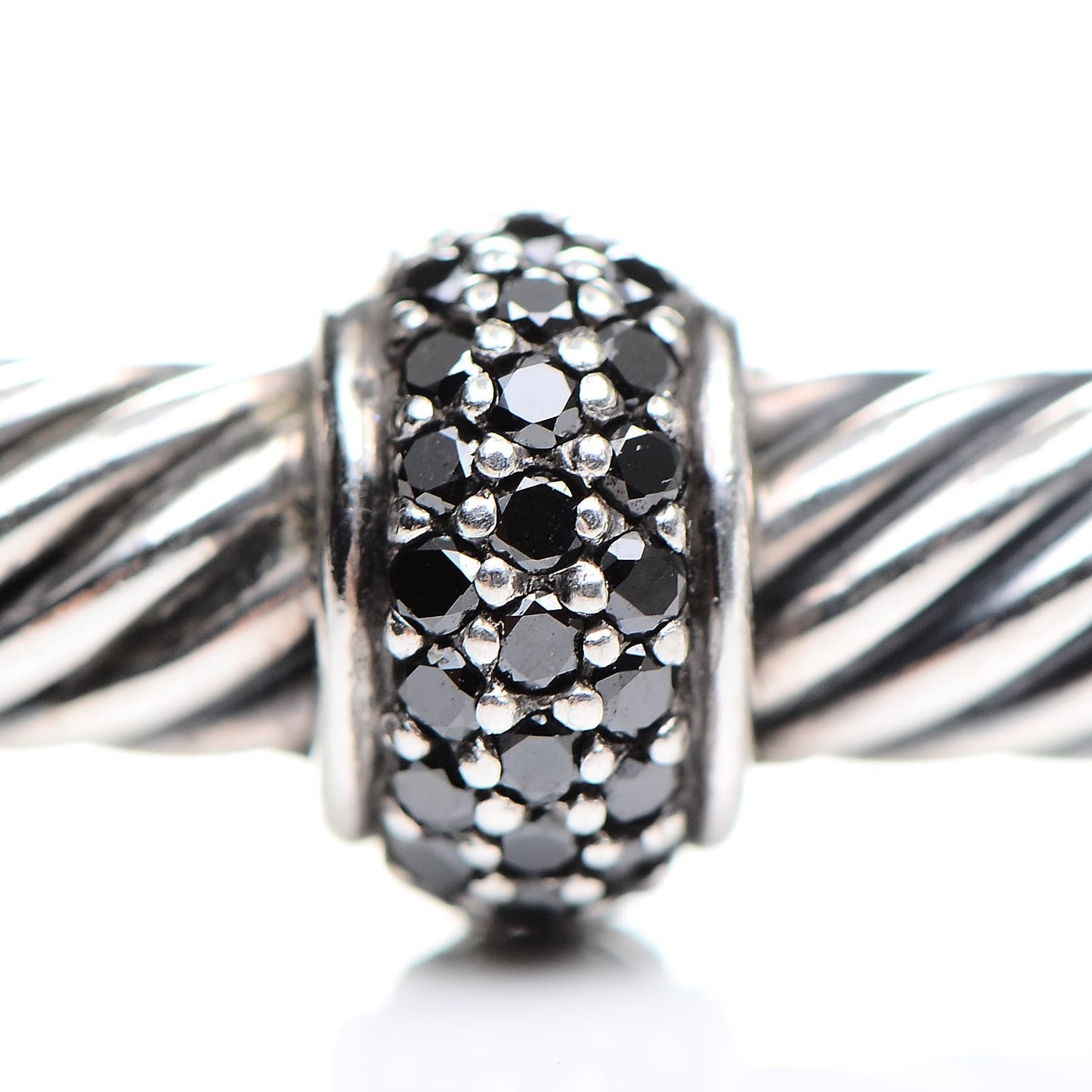 Sterling Silver Black Diamond 5mm Cable Classics Single Station Bracelet