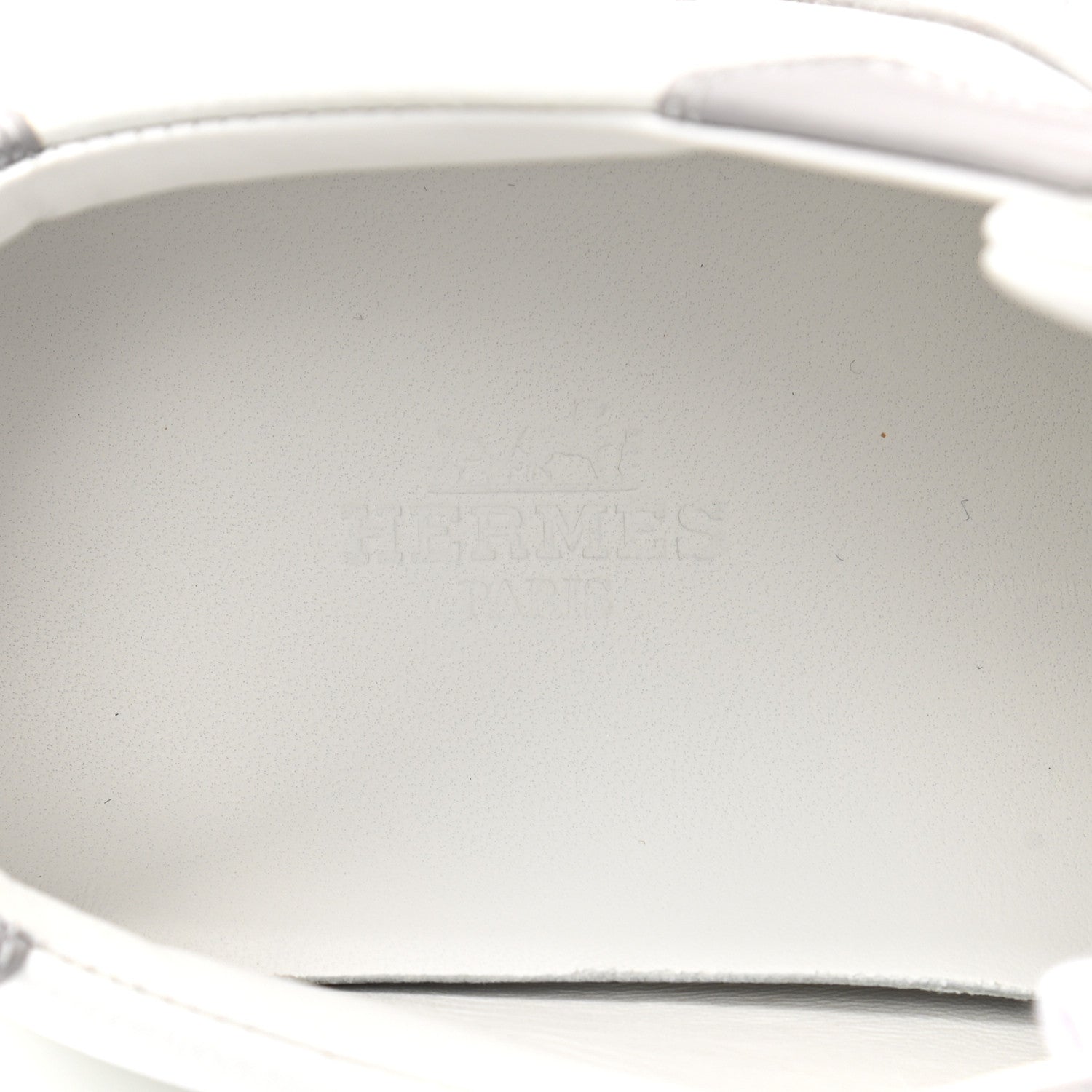 Hermes Epsom Suede Boomerang Sneakers 36 White Gris 8 of 9