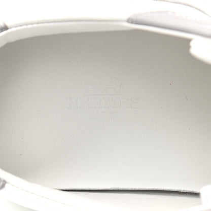 Hermes Epsom Suede Boomerang Sneakers 36 White Gris 8 of 9