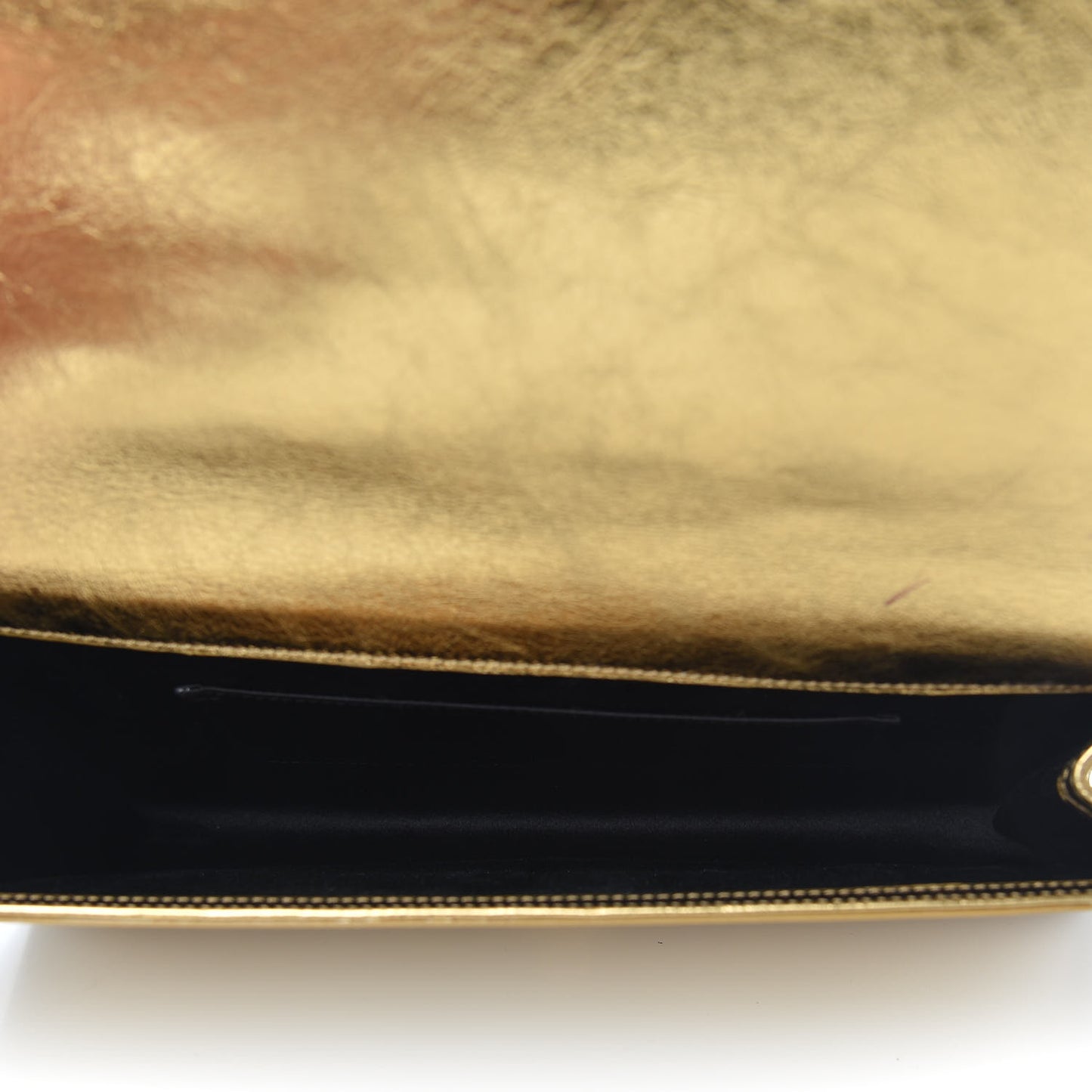 Metallic Calfskin Monogram Large Belle De Jour Clutch Gold
