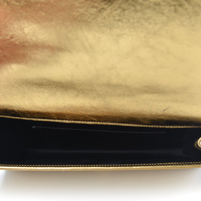 Saint Laurent Metallic Calfskin Monogram Large Belle De Jour Clutch Gold 5 of 10