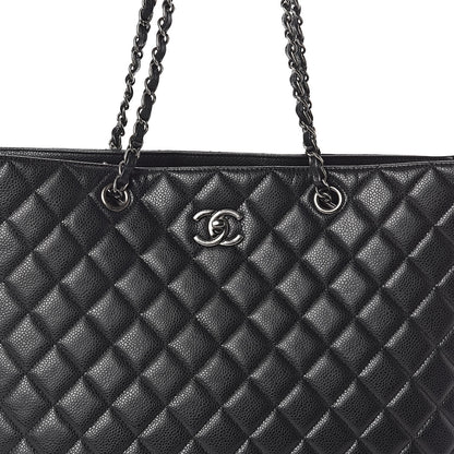 Chanel Calfskin Quilted Large CC Shopping Tote Black 8 of 10