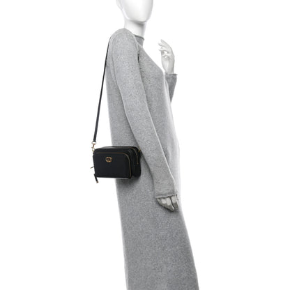 Christian Dior Grained Calfskin Caro Double Pouch Black 2 of 10