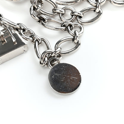 Hermes Palladium Silver Olga 5 Charms Chain Belt 6 of 6