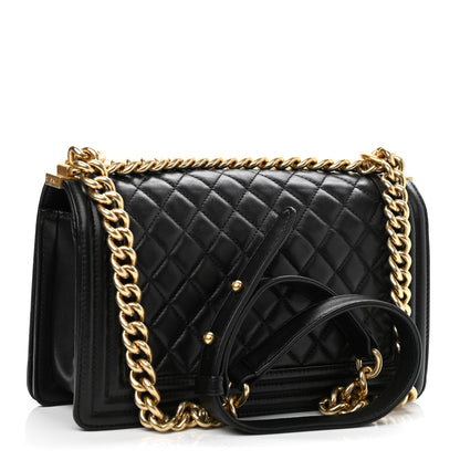 Chanel Lambskin Quilted Medium Boy Flap Black 3 of 11