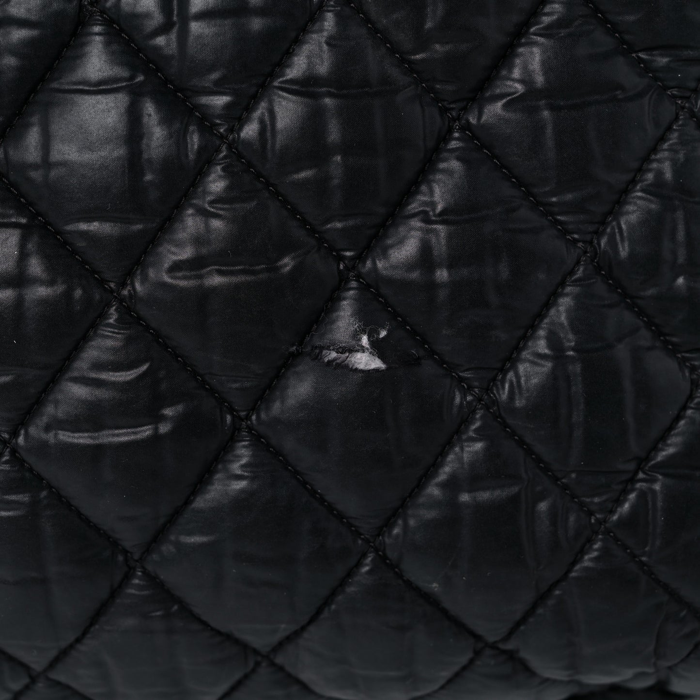 Nylon Quilted Large Coco Cocoon Tote Black