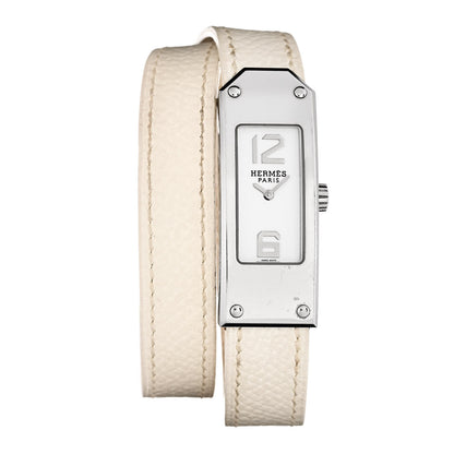 Hermes Stainless Steel Epsom 15mm Kelly II Quartz Watch Blanc 1 of 5
