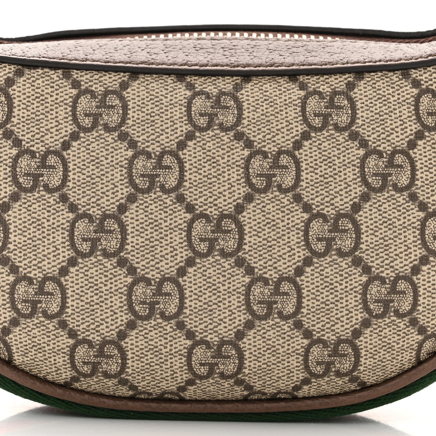 Gucci GG Supreme Monogram Textured Calfskin Web Mini Ophidia Half Moon Hobo Beige Ebony New Acero 8 of 12