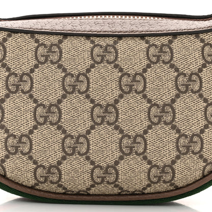 Gucci GG Supreme Monogram Textured Calfskin Web Mini Ophidia Half Moon Hobo Beige Ebony New Acero 8 of 12