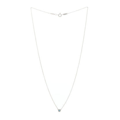 Tiffany Sterling Silver Aquamarine .06ct Elsa Peretti Color by the Yard Pendant Necklace 2 of 4