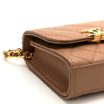 Chanel Caviar Quilted Coco First Clutch With Chain Beige 10 of 12