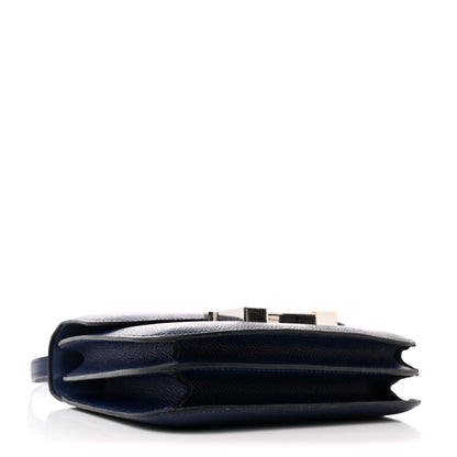 Hermes Epsom Enamel Constance 18 Bleu Saphir Orange Poppy 4 of 17