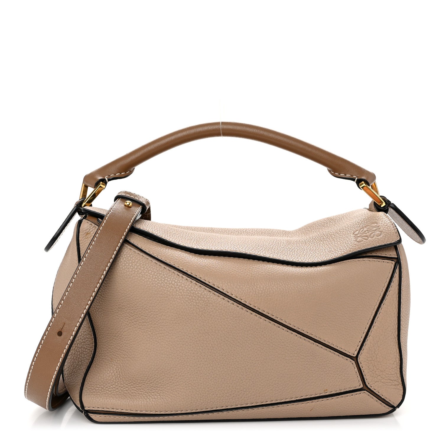 Loewe Grained Calfskin Small Puzzle Bag Sand Mink 1 of 10
