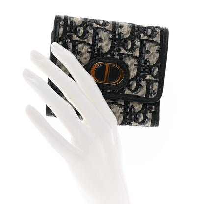 Christian Dior Oblique 30 Montaigne Lotus Wallet Blue 3 of 8