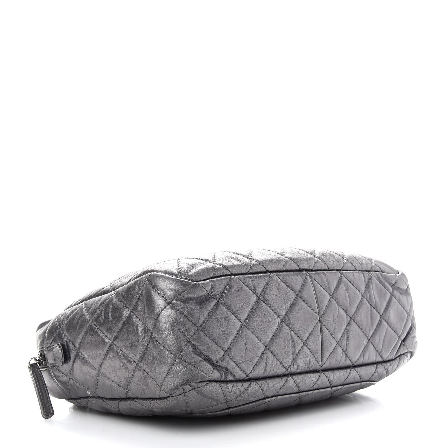 Chanel Metallic Aged Calfskin Quilted Large Reissue Camera Case Silver 4 of 11