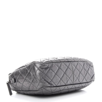 Chanel Metallic Aged Calfskin Quilted Large Reissue Camera Case Silver 4 of 11