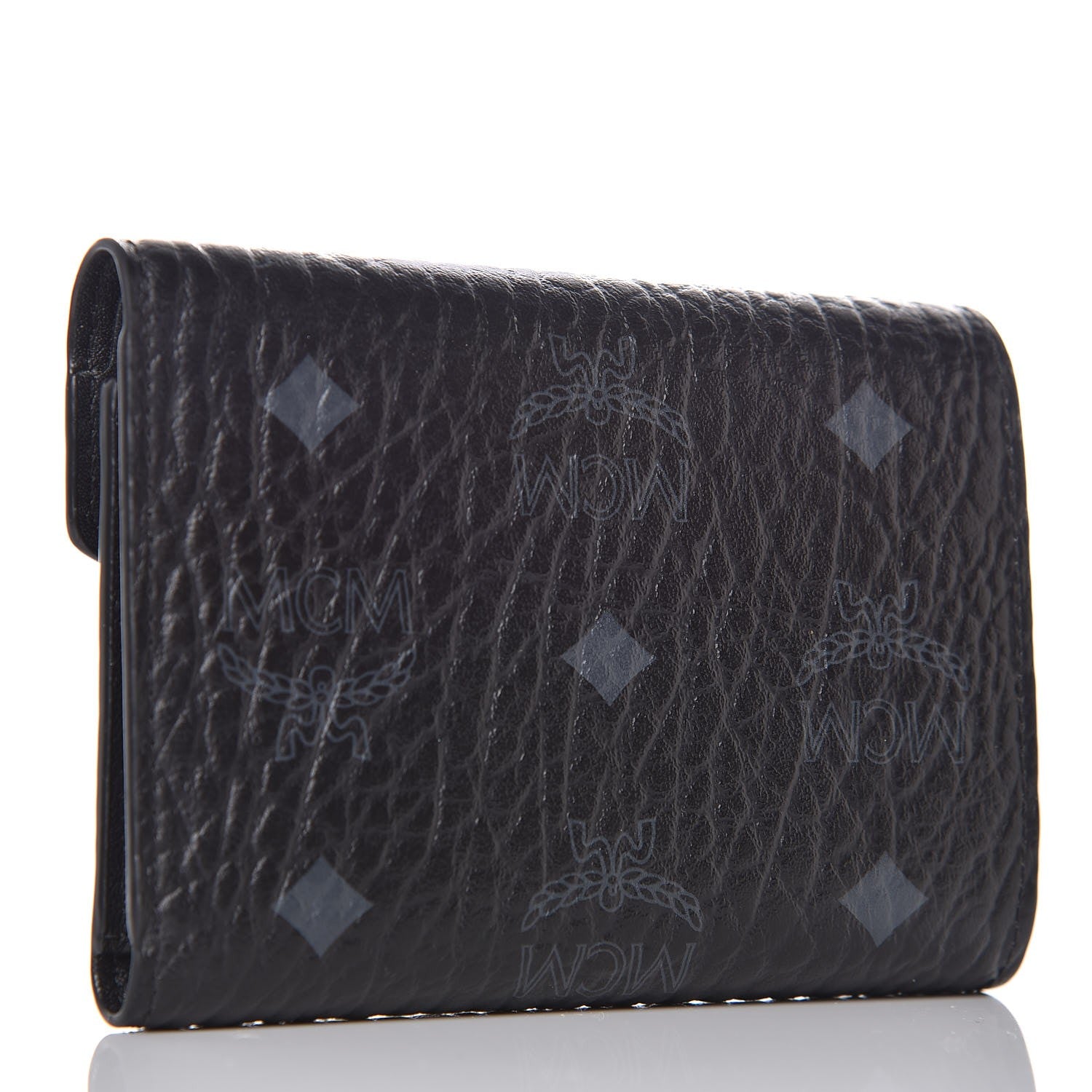 MCM Visetos Compact Wallet Black 3 of 9