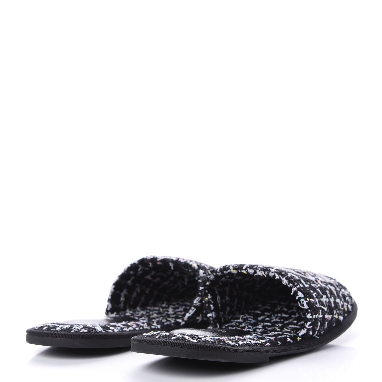 Chanel Tweed CC Flat Mules S Black 4 of 11