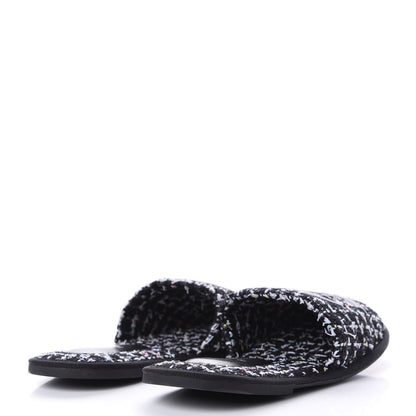 Chanel Tweed CC Flat Mules S Black 4 of 11
