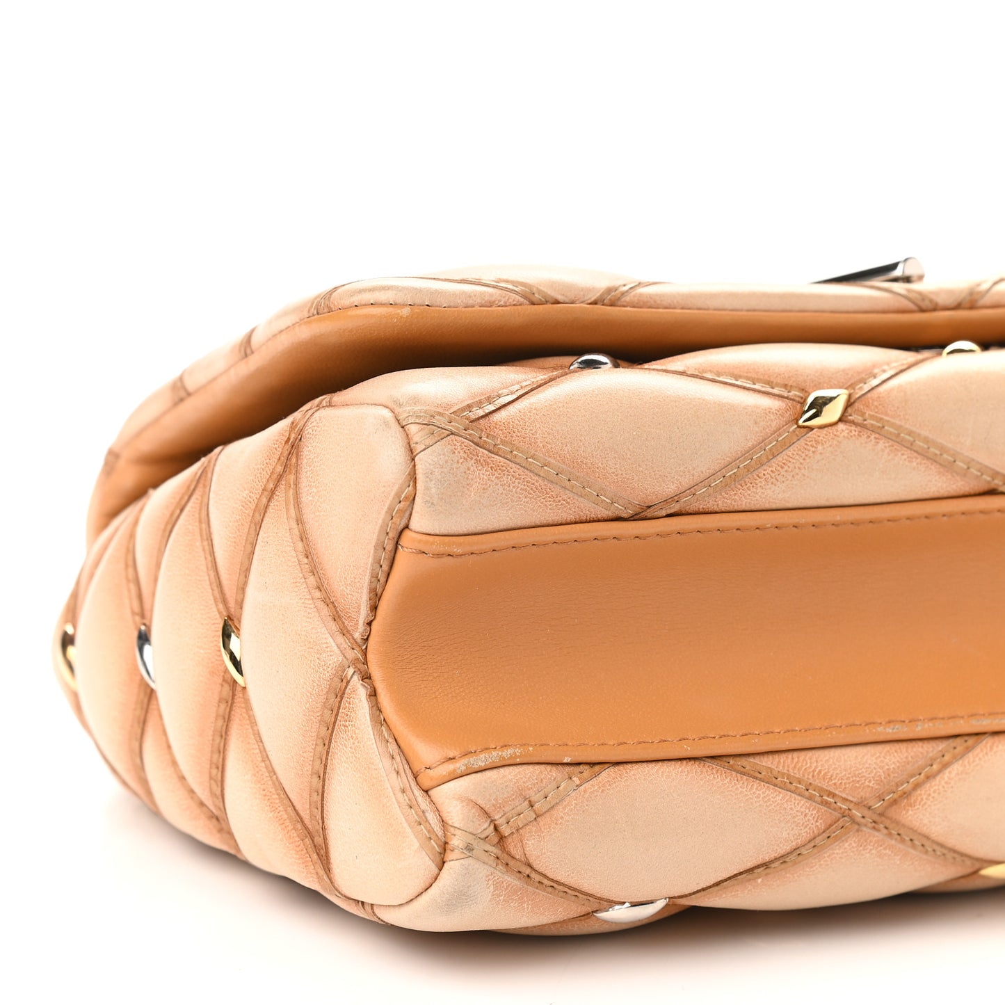 Lambskin Studded Malletage GO-14 PM Tan