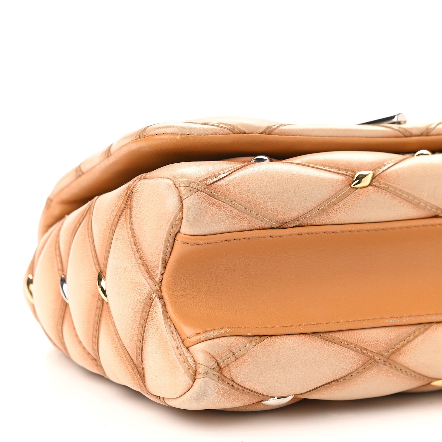 Louis Vuitton Lambskin Studded Malletage GO-14 PM Tan 9 of 14
