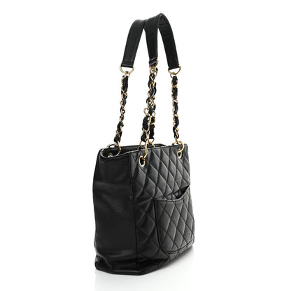 Chanel Caviar Quilted Petit Shopping Tote PST Black 3 of 13