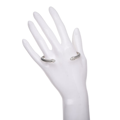 David Yurman Sterling Silver Pave Diamond 5mm Cable Classics Bracelet 2 of 4