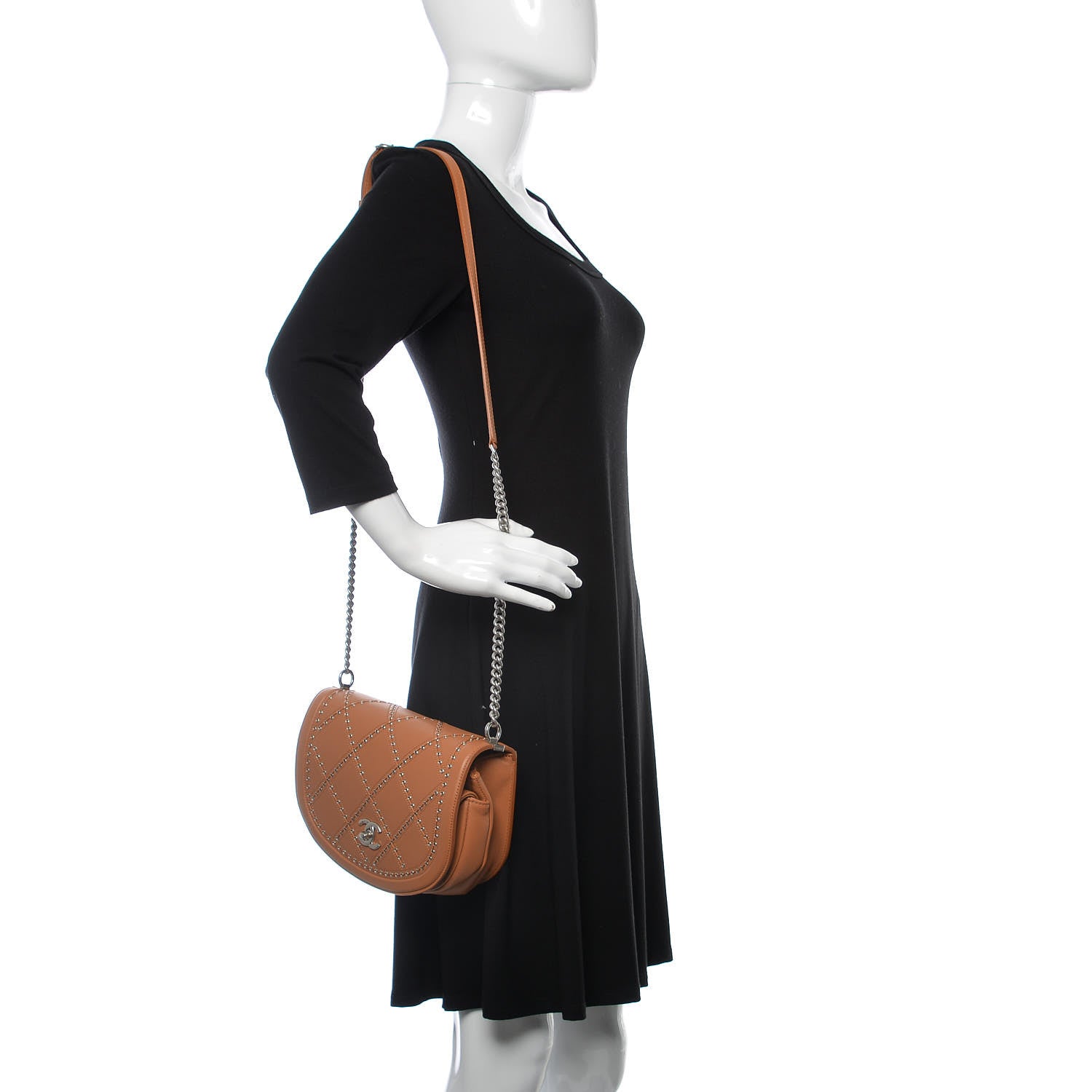 Chanel Calfskin Coco Eyelets Small Flap Bag Camel 2 of 9