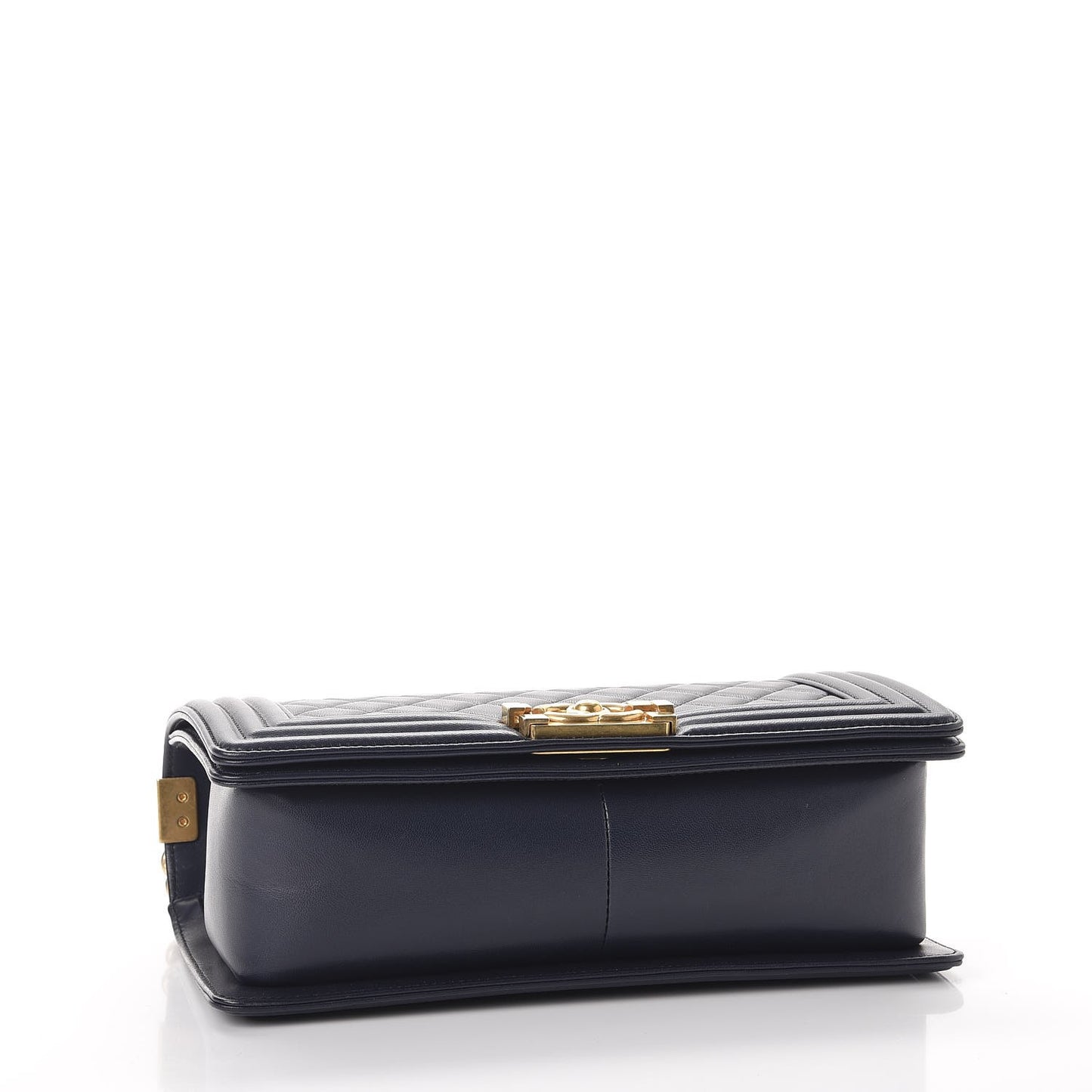 Lambskin Quilted Medium Boy Flap Dark Navy