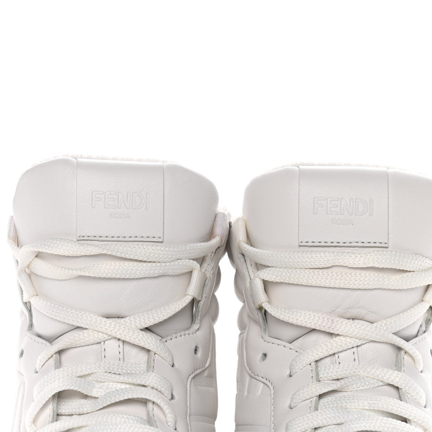 Nappa Macro FF Embossed Womens High Top Sneakers 40 White Ice