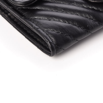 Chanel Aged Calfskin Chevron Quilted Card Holder Wallet So Black 9 of 13