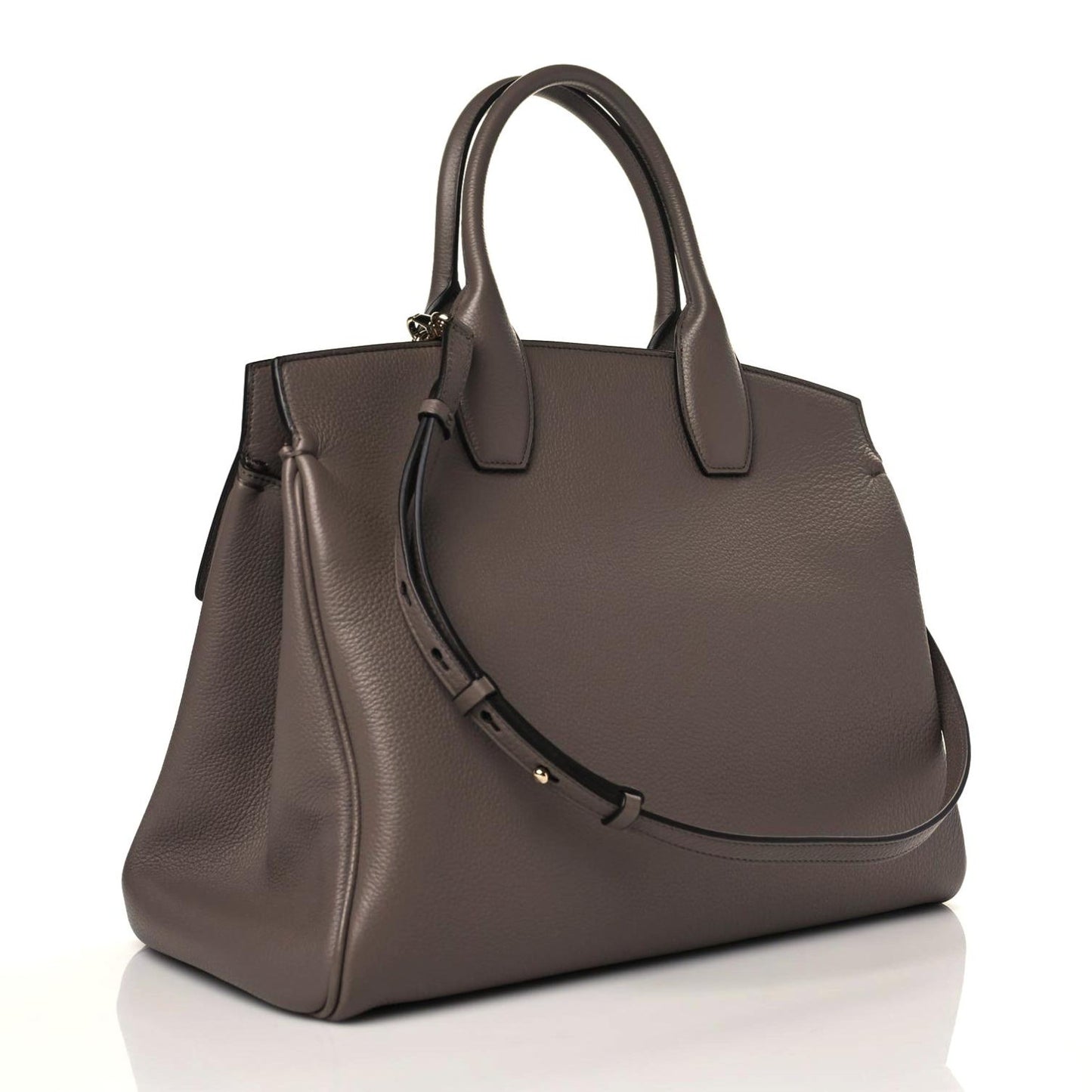 Hammered Calfskin Medium Studio Bag Caraway Seed