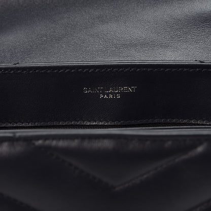 Saint Laurent Calfskin Y Quilted Monogram Toy Loulou Chain Satchel Medium Blue 7 of 10