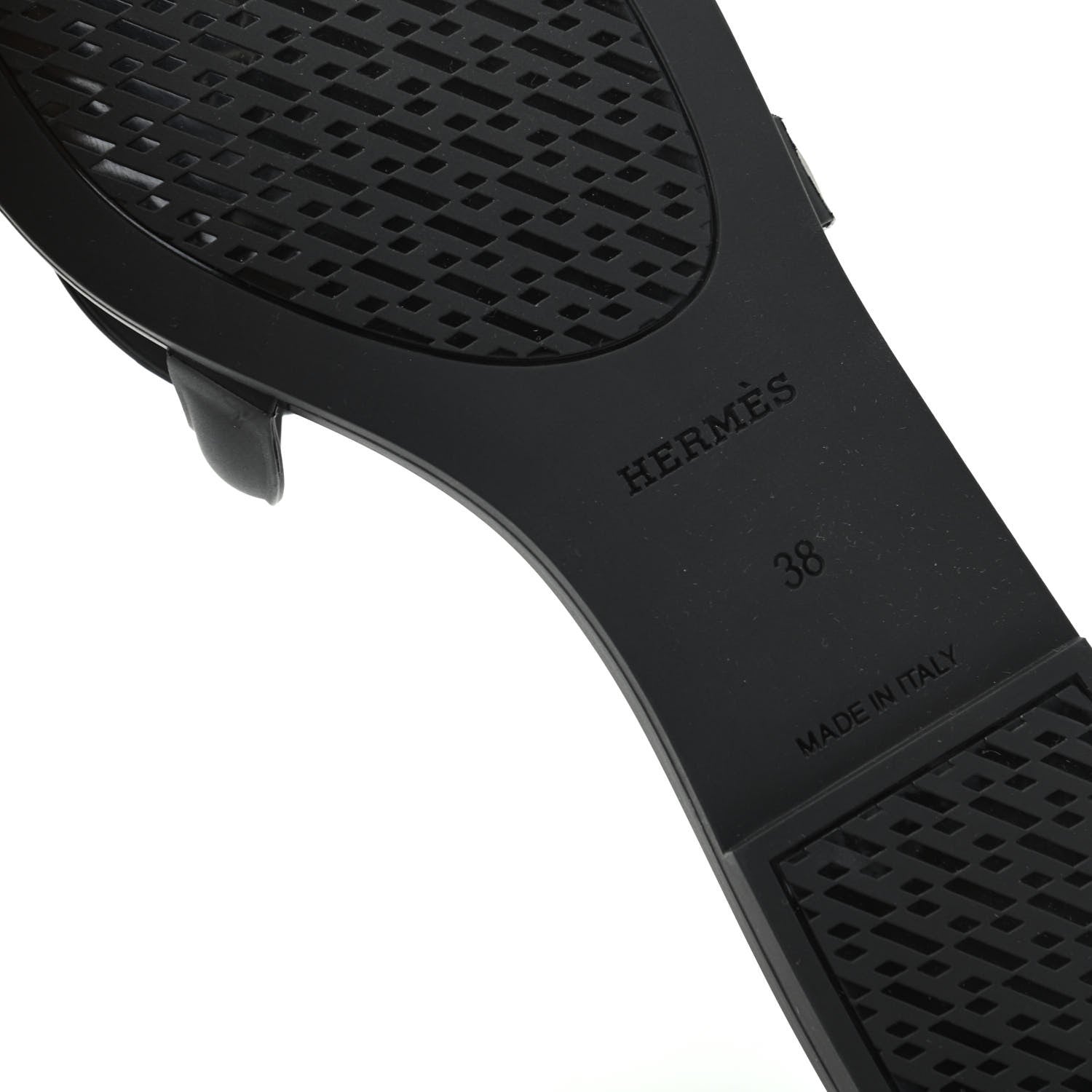 Hermes Rubber Aloha Sandals 38 Black 9 of 11