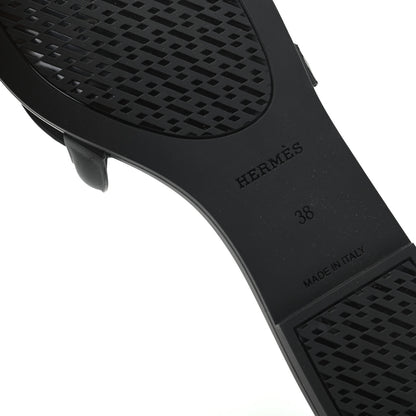 Hermes Rubber Aloha Sandals 38 Black 9 of 11