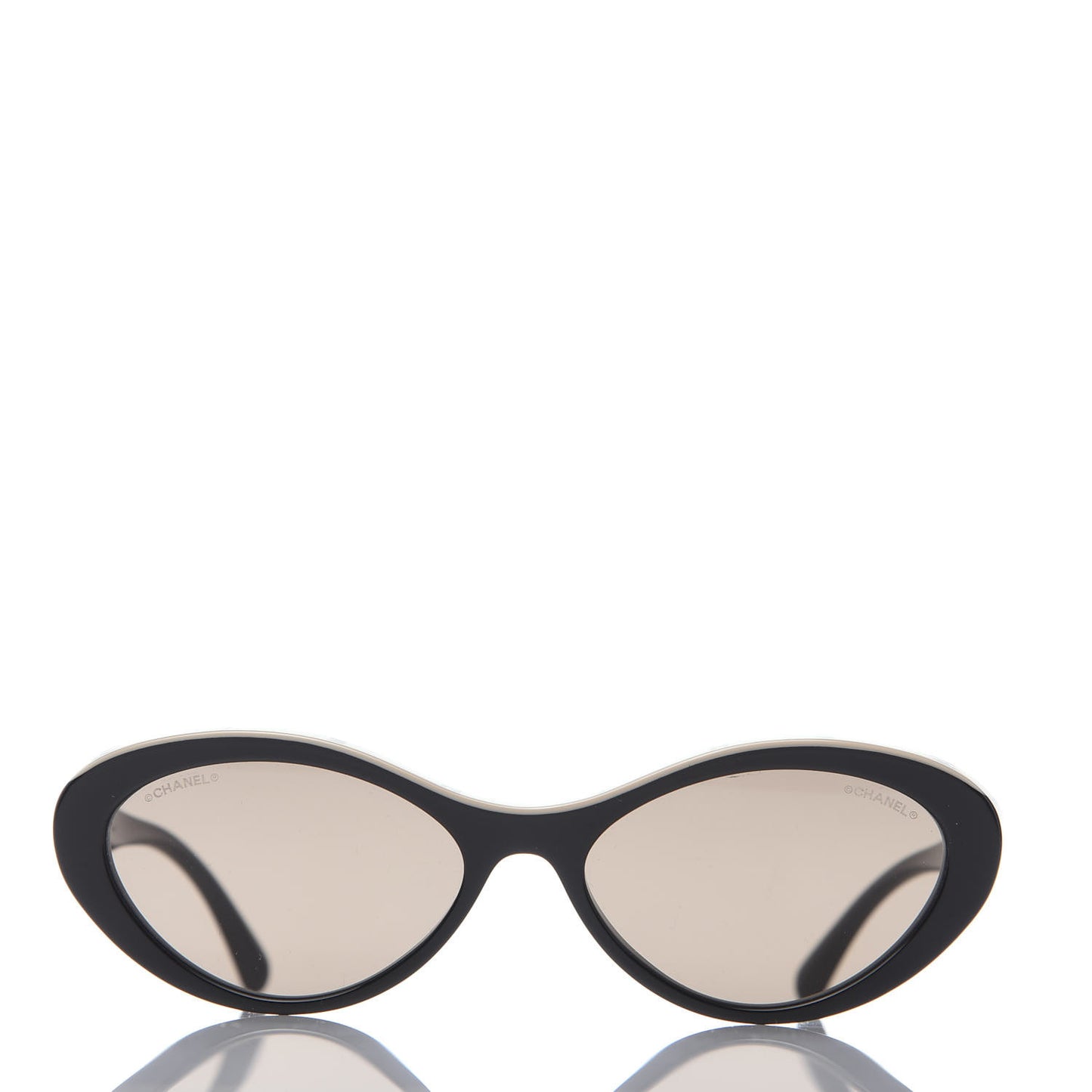 Acetate Oval Sunglasses 5416 Black Beige