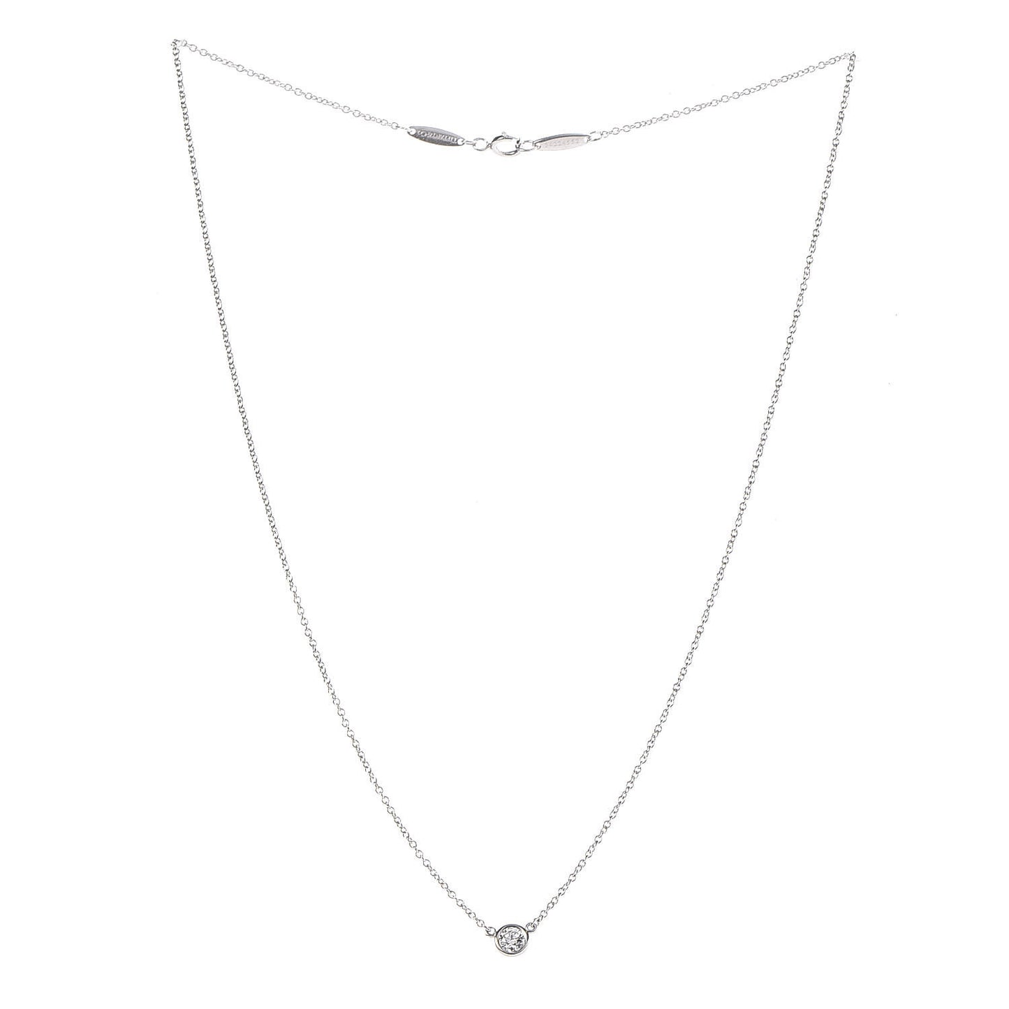 Platinum Diamond .21ct Elsa Peretti Diamonds by the Yard Pendant Necklace