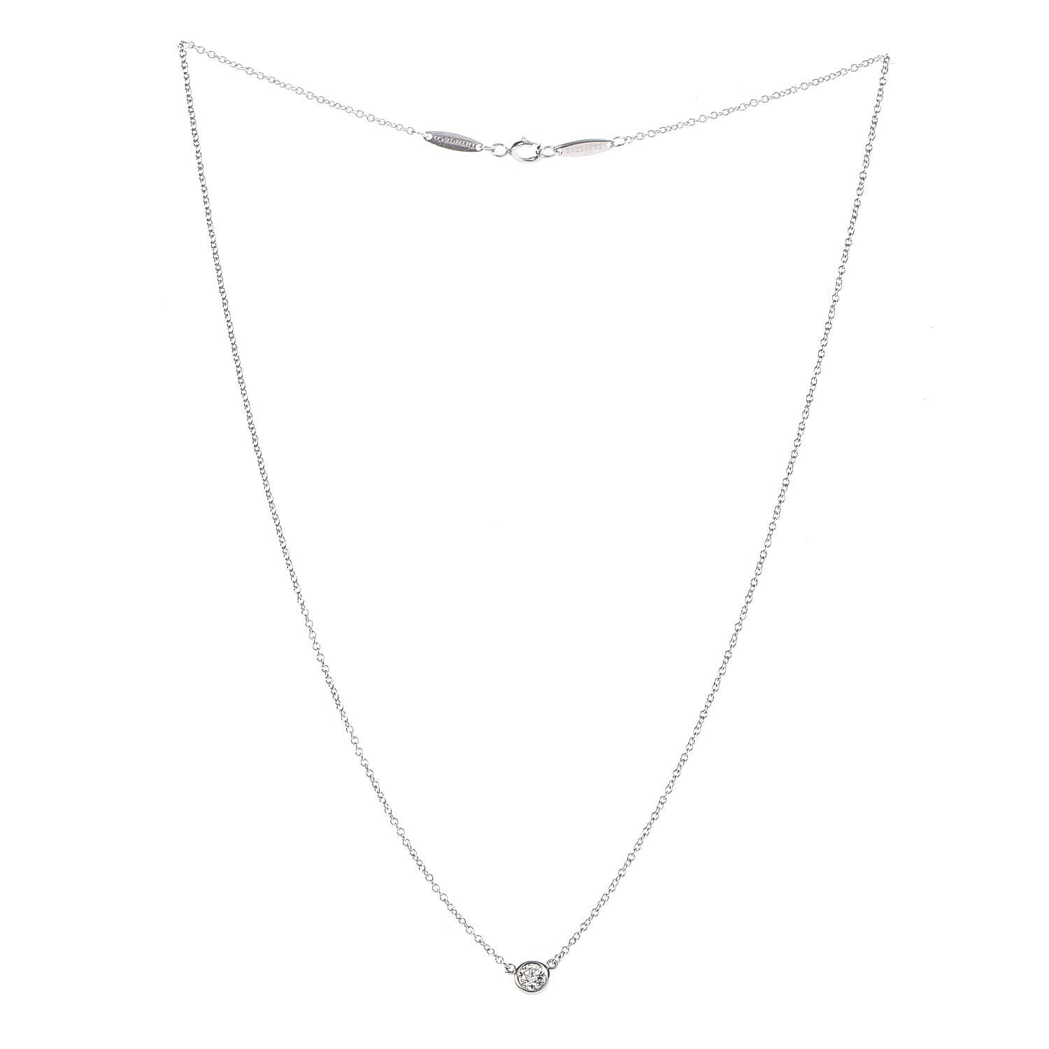 Tiffany Platinum Diamond .21ct Elsa Peretti Diamonds by the Yard Pendant Necklace 3 of 9
