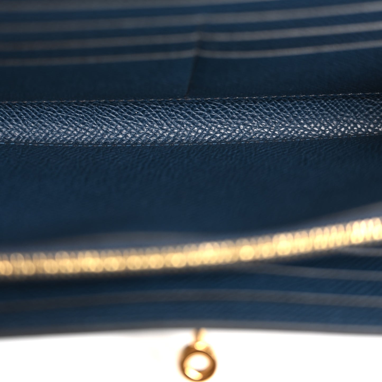 Epsom Kelly Longue Wallet Bleu de Prusse
