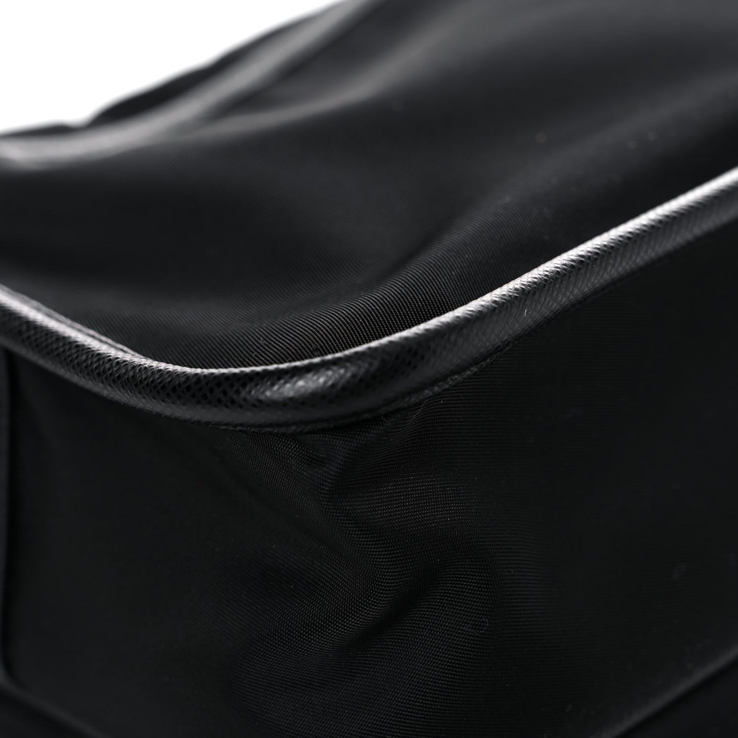 Re-Nylon Saffiano Pocket Double Snap Buckle Shoulder Bag Black