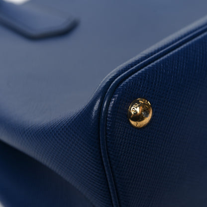 Prada Saffiano Cuir Medium Double Bag Bleuette Rosso 12 of 15