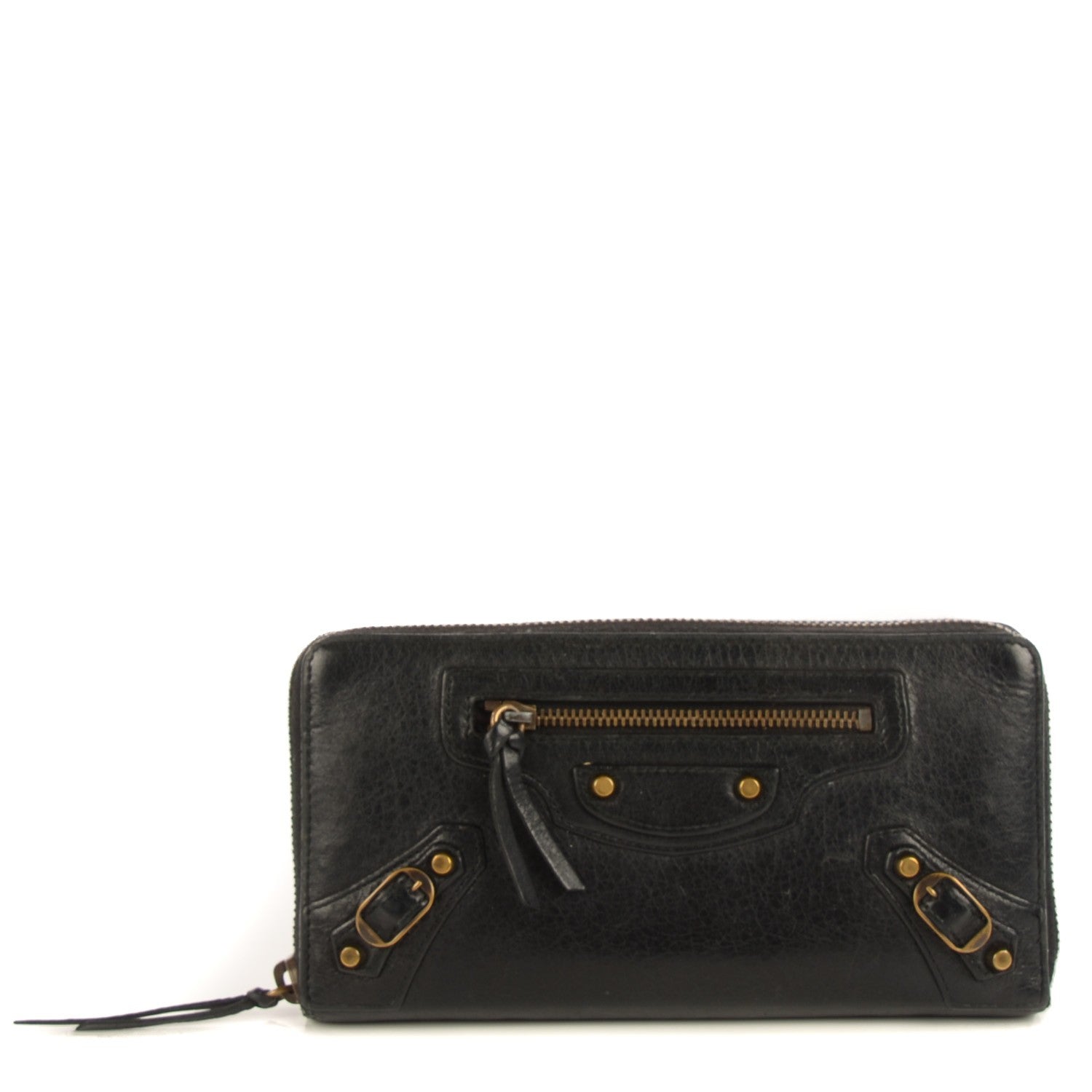 Balenciaga Chevre Classic Hardware Continental Zip Around Wallet Black 1 of 14