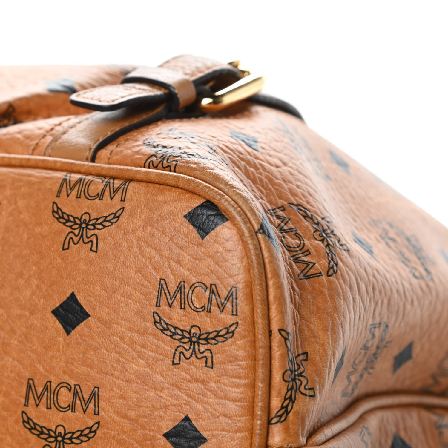 MCM Visetos Medium Essentials Shopper Tote Cognac 11 of 17