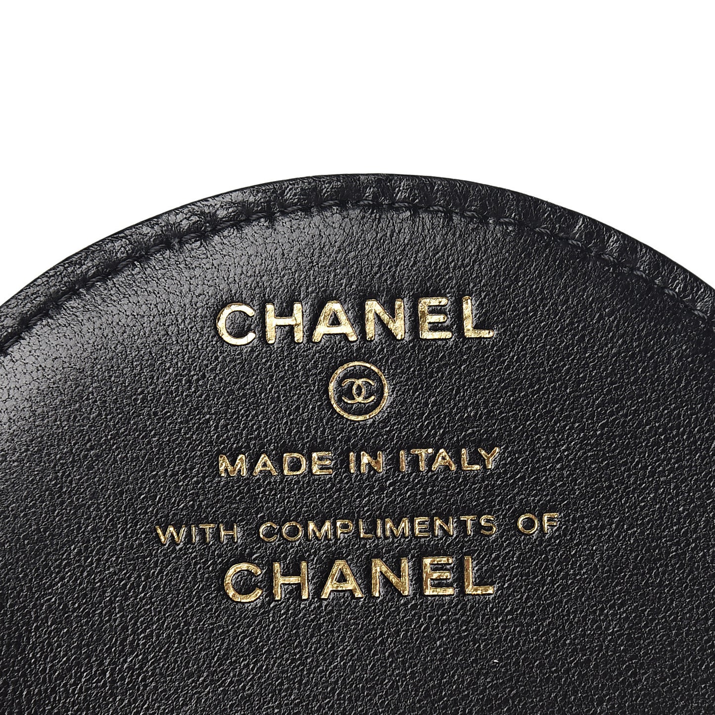 Lambskin Quilted Round Luggage Tag Black