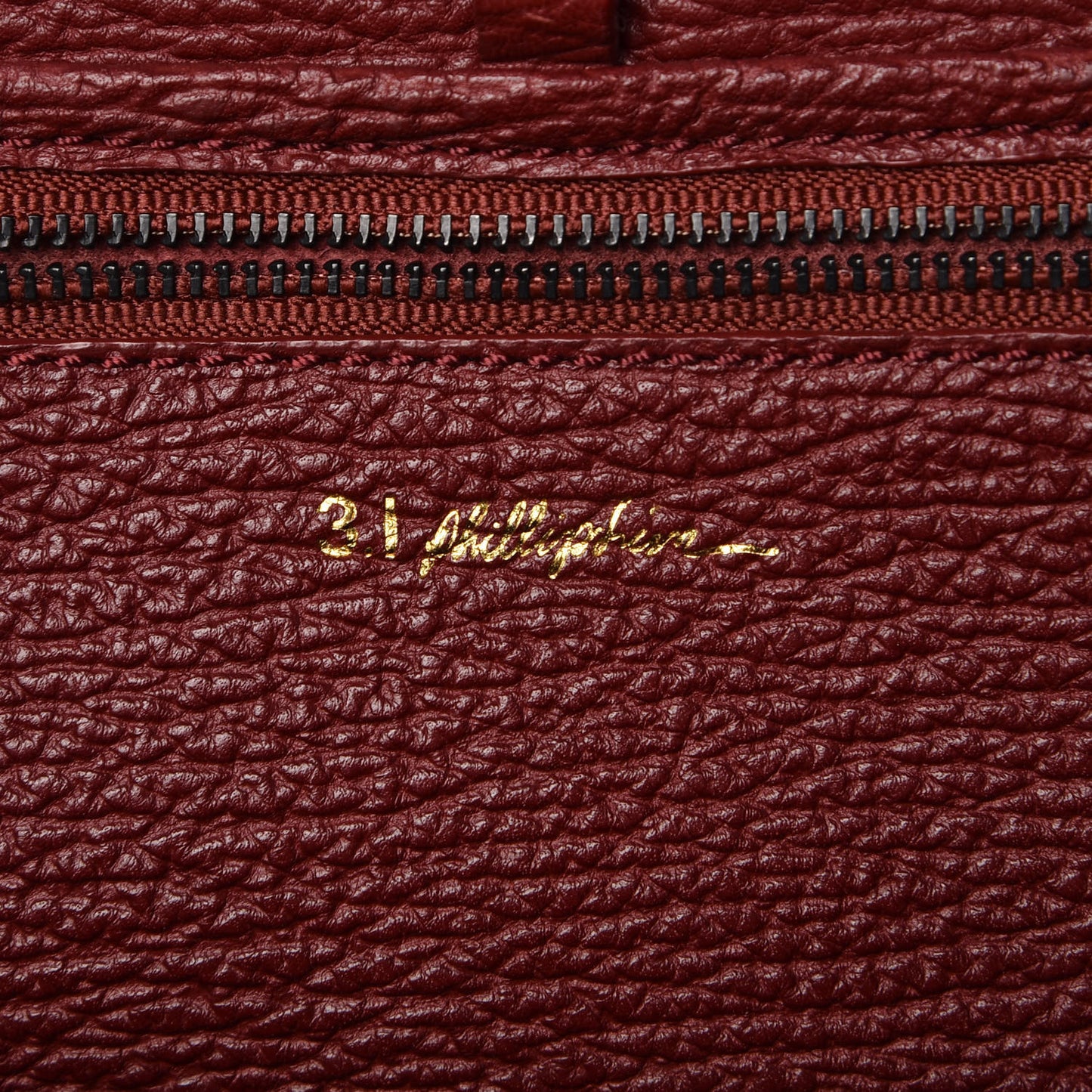 3.1 Textured Calfskin Large Pashli Satchel Oxblood