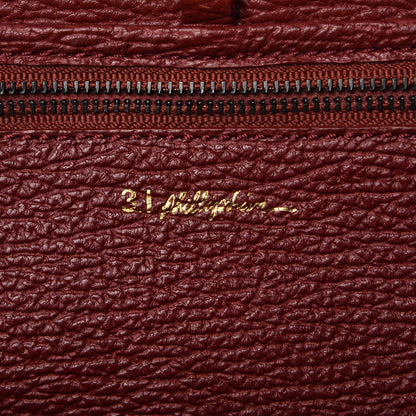 3.1 Phillip Lim 3.1 Textured Calfskin Large Pashli Satchel Oxblood 6 of 11