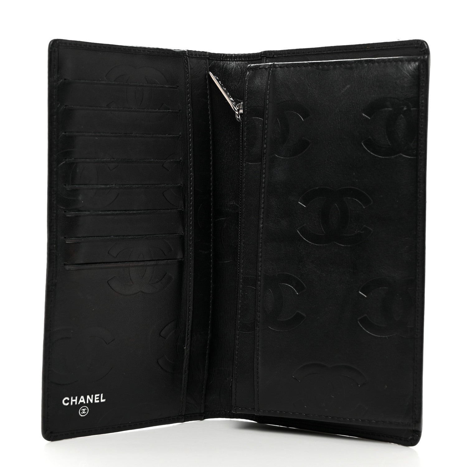 Chanel Calfskin Quilted Cambon Yen Wallet Black 5 of 9